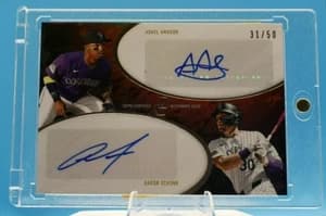2025 Topps Dynamic Duals A. Amador / A. Schunk Dual Autographs Black /50 Raw — seller's listing photo