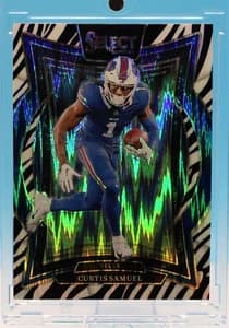 2024 Panini Select Curtis Samuel Zebra Prizm Raw — seller's listing photo