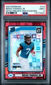 2024 Panini Donruss Brian Thomas Jr. Optic Preview · Red Pandora PSA 9 — seller's listing photo