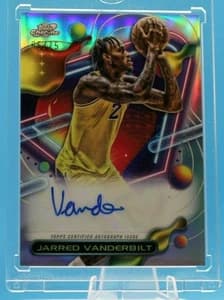 2023–24 Topps Chrome Cosmic Jarred Vanderbilt Refractors Auto Raw — seller's listing photo